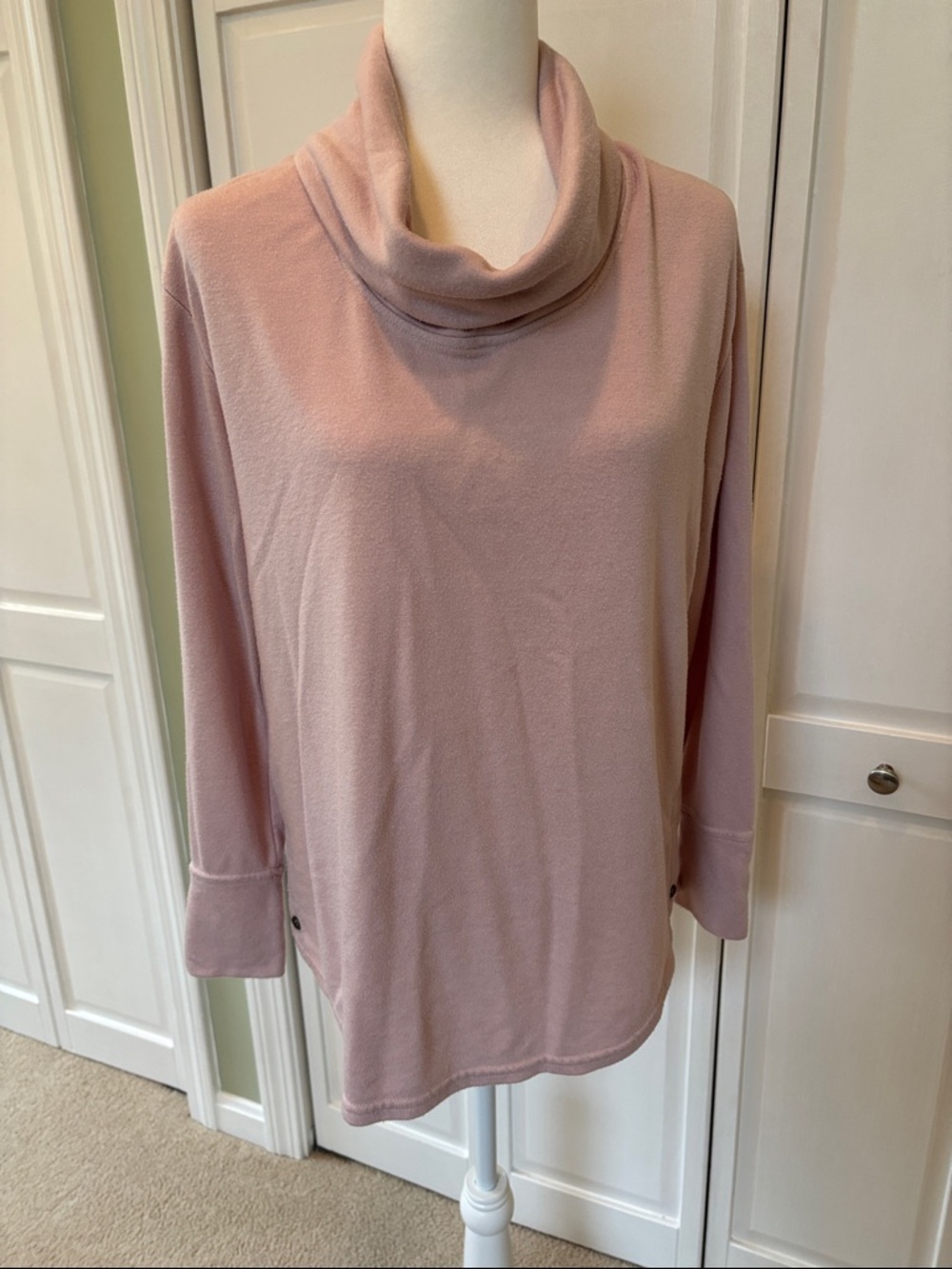 Jane and Delancey Light Pink Cowl Neck Long Sleeve Top